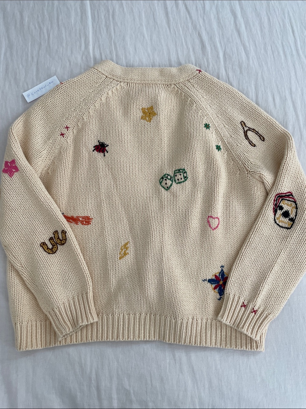 The Great. The Charm Cardigan in Cream. Size 0. - Picture 5 of 7